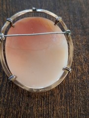 Rare Large Vintage Antique Shell Carved Cameo 1/20 12Kt Gold 2″ Long Brooch/Pin
