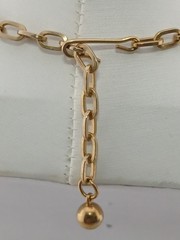 Mid-century gold tone pink/peach clamshell enamel panels design chocker necklace
