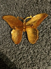 Gold Tone Vintage Butterfly Brooch Pin