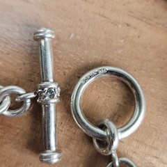 Vintage Sterling Silver BOROX 69⅕g Heavy Rolo Link 18″ Chain Toggle Necklace 925