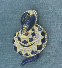 I Am Edgar Berebi my Blue Python pin Brooch From My Archives Vintage 24kplate
