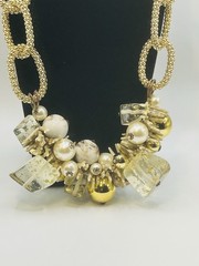 Vintage Maximalist Acrylic Beaded 24” Necklace Jewelry Statement Piece Estate