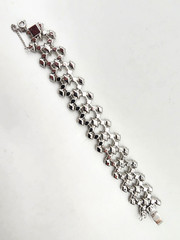 VINTAGE STERLING SILVER MARKED LIND-GAL RHINESTONE BRACELET & SAFETY CH. 32.8 GR