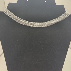 VTG Silver Tone Multi Strand S Link Choker Necklace 15 In