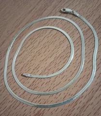 Vtg 925 Italian Italy Sterling Silver 2.5mm Herringbone Chain Necklace 24″ long