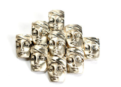 Modernist Brutalist Sculptural Brooch Pin Crowd of People Female Women, Rare