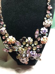 Joan Rivers XXV Classics Collection Necklace Earring Set Enamel Rhinestones