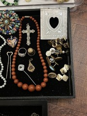 Big Vintage Victorian Deco Eclectic Jewelry Lot Variety Wearable Repurpose
