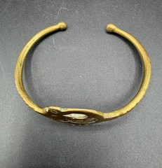 Vintage West African Ashanti Brass Sankofa Bird Cuff Bracelet