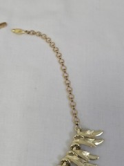 Vintage Brushed Gold tone Link Choker Necklace 1950’s 1960″s