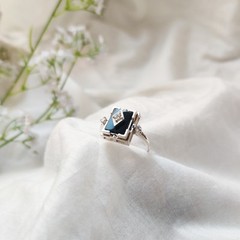 antique 925 silver vintage Victorian art deco handmade black onyx ring best gift