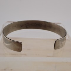 VTG Southwestern Stamp Nickel Silver Turquoise Coral Inlaid 6 1/2″ Cuff Bracelet