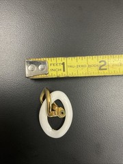Vintage MONET Clip On Set Gold Tone & White Enamel/ Gold Texture Dangle Hoops
