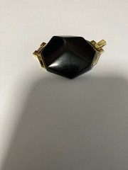 Vintage Trifari Black Rhinestone & Gold Tone Pendant – No Chain, Rare