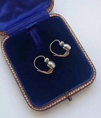 Art Deco Style Round Lab Created Diamond 14K Yellow Gold FN Birthday Earrings