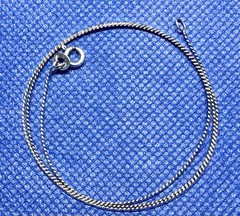 Herringbone S Wave Chain 925 Silver 15.5” 41cm Necklace VINTAGE Italy 1.5g