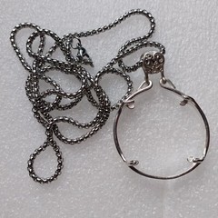 Vintage Pendant Hoop Diameter 38-39mm And Chain 3mm*80cm Silver Color