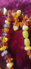 Vintage Baltic Butterscotch Egg Yolk and Cognac Amber Tear Drop Necklace 16.5″