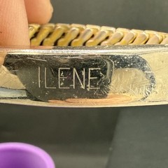 Vintage ID Bracelet Expandable Band Gold Tone Engraved “Ilene” 5.5“