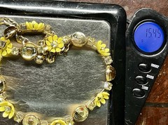 Summer Yellow Daisy Cabochon & Rhinestone MCM STYLE NECKLACE Bracelet set Choker