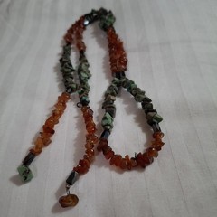 Vintage Necklace Lariet Real Turquoise Carnelian Aventurine Hematite Magnetic…