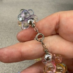 Vintage Necklace Acrylic Bubble Beads Pastel Multicolor 17 Inches Retro Mod