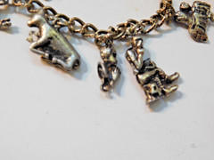 Vintage Ten Commandments Charm Bracelet | 10 Religious Charms | Moses Bible