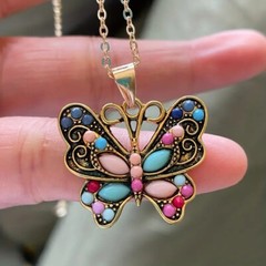 Colorful Butterfly Charm Necklace