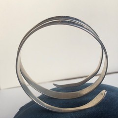 Art Deco Sterling Niello Snake Cuff / Bracelet Egyptian Revival 1930 42 Gram