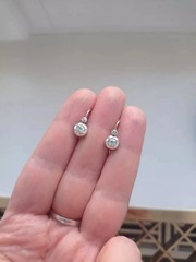 Art Deco Style Round Lab Created Diamond 14K Yellow Gold FN Birthday Earrings