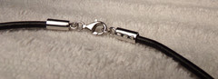 ANTIQUE ART DECO STERLING SILVER MODERN PENDANT BLACK LEATHER SILPADA NECKLACE