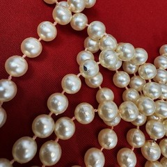 29” Faux Peach Tinted Pearls