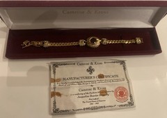 Camrose & Kross Jackie Kennedy Vintage Amber Gold Tone Rope Link Bracelet