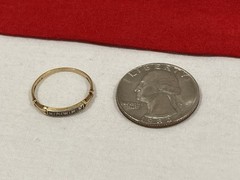 Vintage Antique 14k Solid Yellow Gold Accent Diamond Art Deco Band Ring SIZE 6