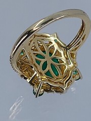 JTV Designer BBJ Gold over Sterling 925 Green Cubic Zirconia Ring Size 5