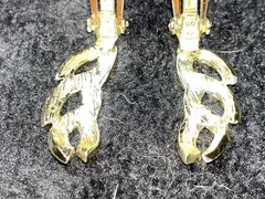 Vintage Gold Tone Leaf Swirl Clip On Earrings Textured Openwork 1960s
