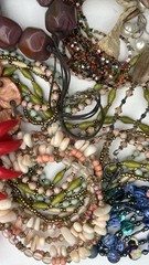 VTG Beaded Large Nice Jewelry Lot Of 40 Necklaces Bracelets Earrings SEE PICS