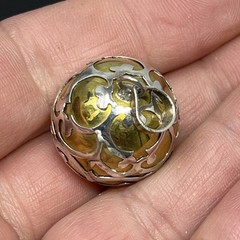 Harmony Chime Ball Pendant Sterling Brass Meditation Scroll Pattern