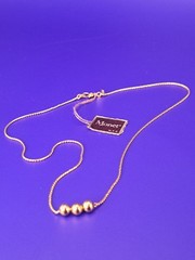 VTG Monet Gold Tone Bead Necklace NWT 15 Inch Rope Chain Minimalist 1980s Choker