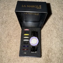 La Marque Interchangeable Watch w/ 10 Different Colors Beautiful New w/papers