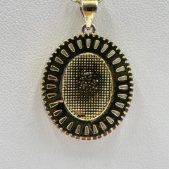 Vintage Y2K Gold Tone Virgin Mary Our Lady of Guadalupe Crystal Halo Necklace