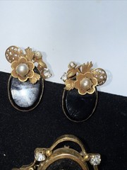 Brooch Pendant Earrings Set Victorian Antique 100 Years Old Read Description