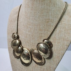 Vintage Statement Necklace Gold Tone Chain 19 Inch