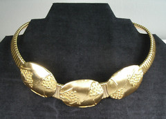 Vintage KJL Kenneth Jay Lane Gold Tone Statement Choker Necklace Chunky Unusual
