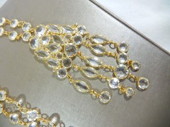 VTG HOBE STYLE HIGN END CLEAR OPEN SET RHINESTONE WATERFALL 22″ BIB NECKLACE