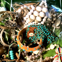 1/2LB Jewelry TREASURE Estate Lot with a Boho, Beach, Gypsy Theme ALL WEARABLE