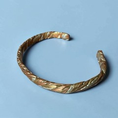 Vtg Sergio Lub Copper/brass/silvertone Braided Cuff Magnetic Tri-metal Bracelet