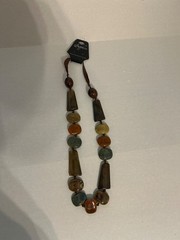 Sapphire Necklace with Simulated Beads