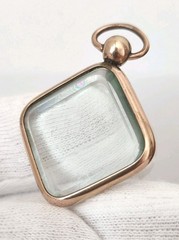 Antique Victorian Gold Filled Double Sided Glass Photo Locket Pendant Picture