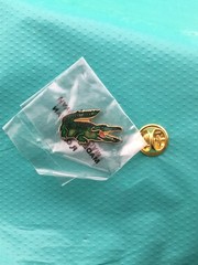 Green Alligator Crocodile Enamel Lapel Pin – Vintage 80s Hat Pin -Made in Taiwan